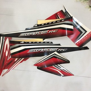 Bộ tem xe Sirius RC đỏ đen (Tem 3 lớp)