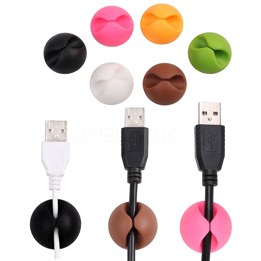 Kẹp cố định dây cáp silicon cao su nhiều màu tiện lợi