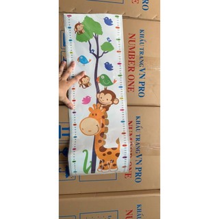 Thước decal dán tường hình ngộ nghĩnh đo chiều cao của bé