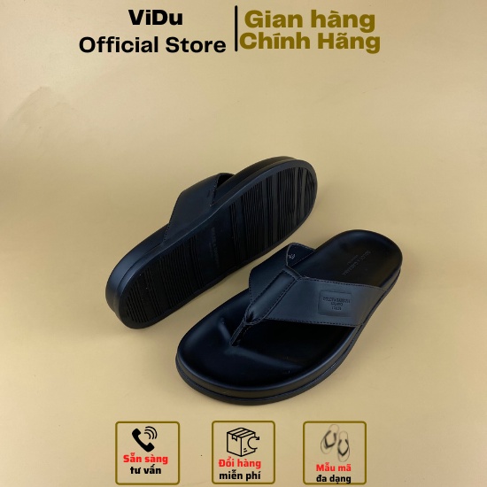 Dép tông nam thời trang D&amp;G ViDu 8802 màu đen chất liệu cao su, chống thấm nước