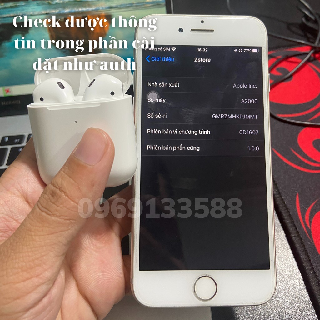 [Top 1 bán chạy] Tai Nghe Bluetooth TWS AP2 Cao Cấp - Check Setting - Đổi Tên - Định Vị ⚡️Tặng Case Giá 80K