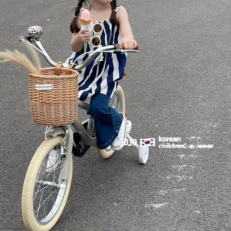 Áo Hai Dây Họa Tiết Kẻ Sọc Thời Trang Mùa Hè Cao Cấp Cho Bé Gái