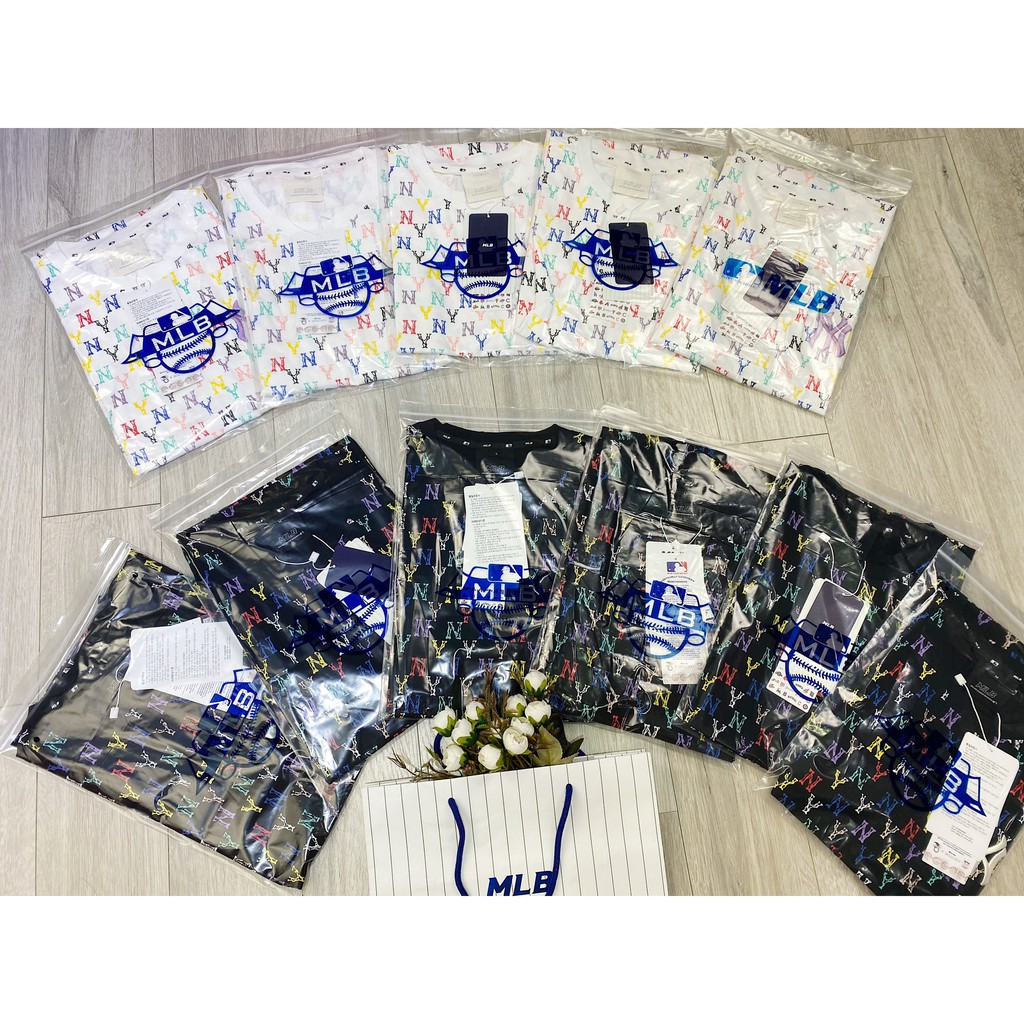(HÀNG XUẤT XỊN) Áo đen phối logo màu M//L//b tee monogram full-logo Made-in-korea full-tem-tag-túi.
