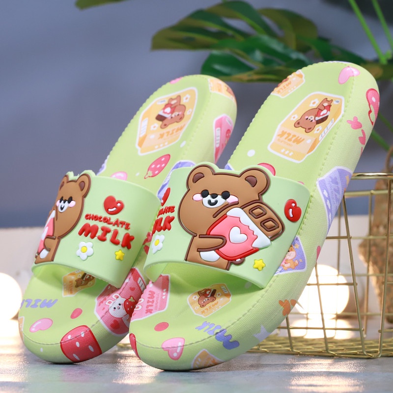 Dép IELGY đi trong nhà chống trượt in họa tiết hoạt hình dễ thương thời trang mùa hè cho nữ
