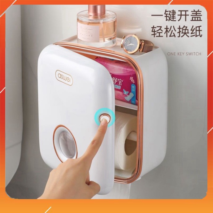 Hộp đựng giấy vệ sinh ASWEI mẫu mới 2022 không thấm nước AM