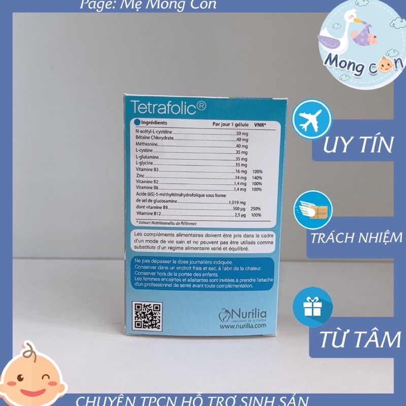 Tetrafolic  vitamin cho người mang GEN ĐÔNG MÁU, hỗ trợ thụ thai