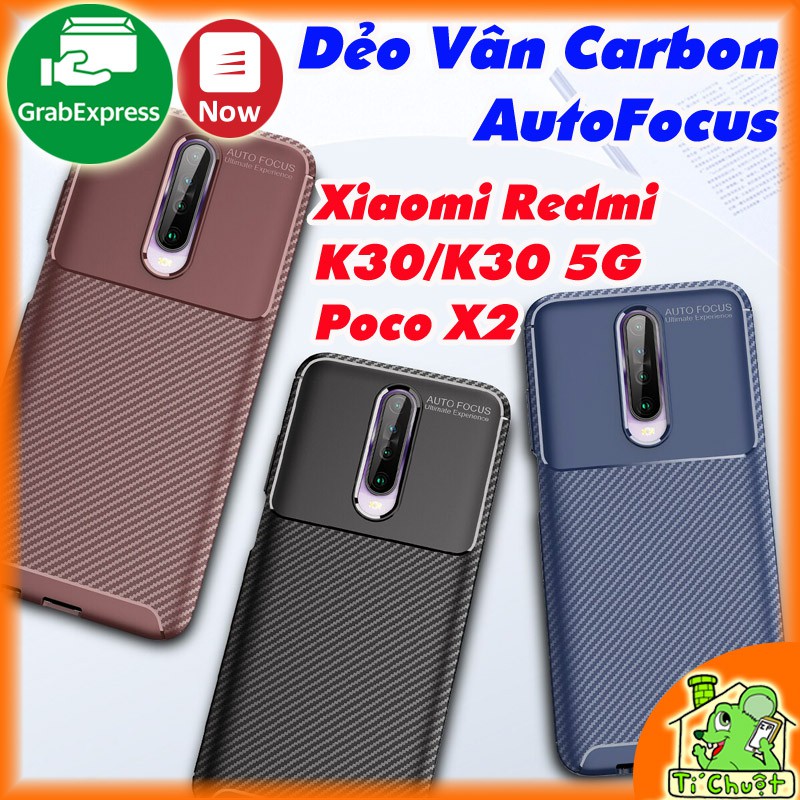 [Loại Tốt] Ốp Lưng Xiaomi Redmi K30/ Poco X2 AutoFocus Vân 3D Carbon Chống Sốc