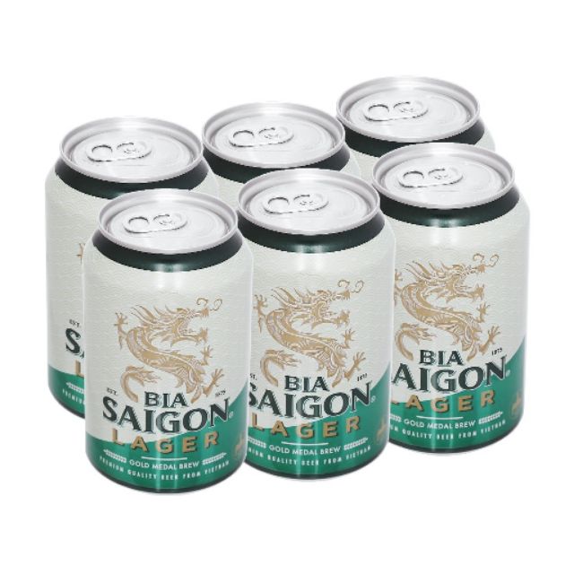 6 lon bia Sài Gòn x330ml