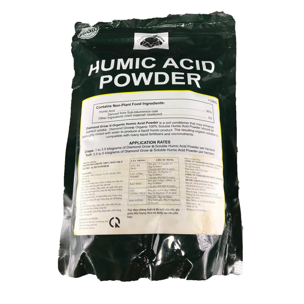 Phân bón kích rễ Humic Acid Powder NK trực tiếp từ Mỹ 1kg