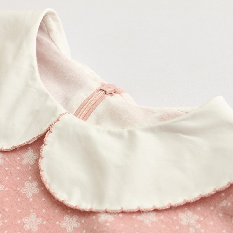 BEAR LEADER Đầm Dáng Chữ A Cổ Peter pan Đính Hoa Nhỏ Thời Trang Mùa Thu 2018 Mới Cho Bé Gái 2T-7T