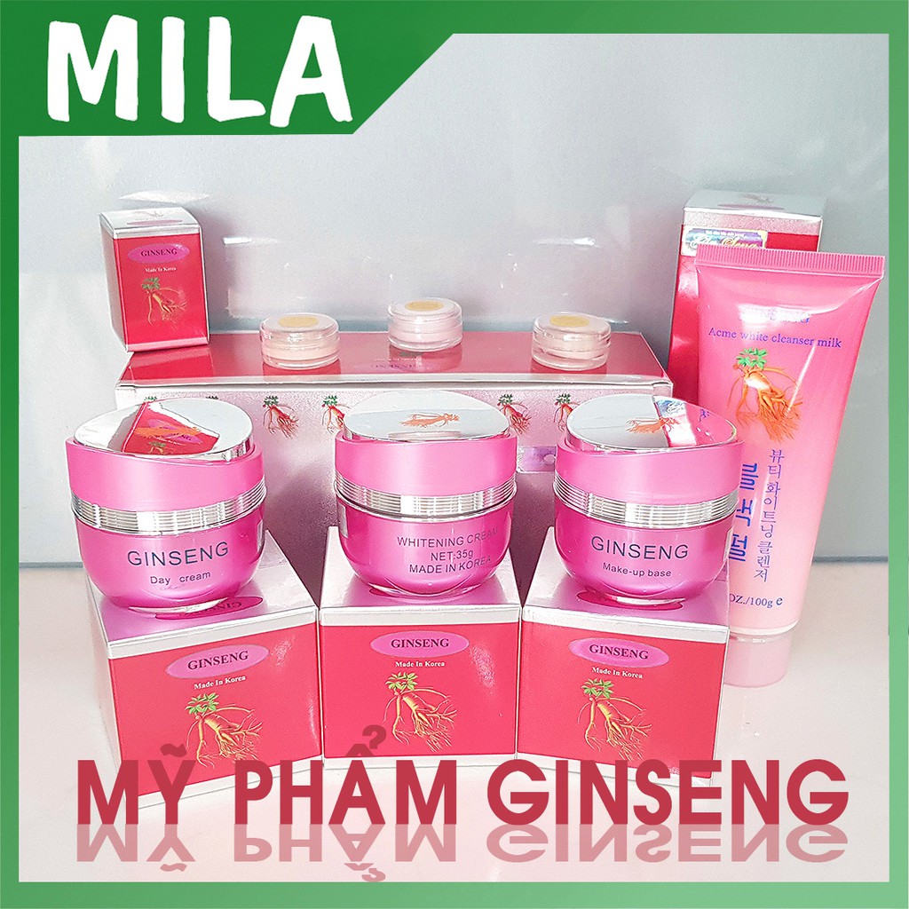 Bộ mỹ phẩm Ginseng, Kem làm mờ nám dưỡng trắng da chiết xuất từ nhân sâm Hàn Quốc, mỹ phẩm Ginseng.