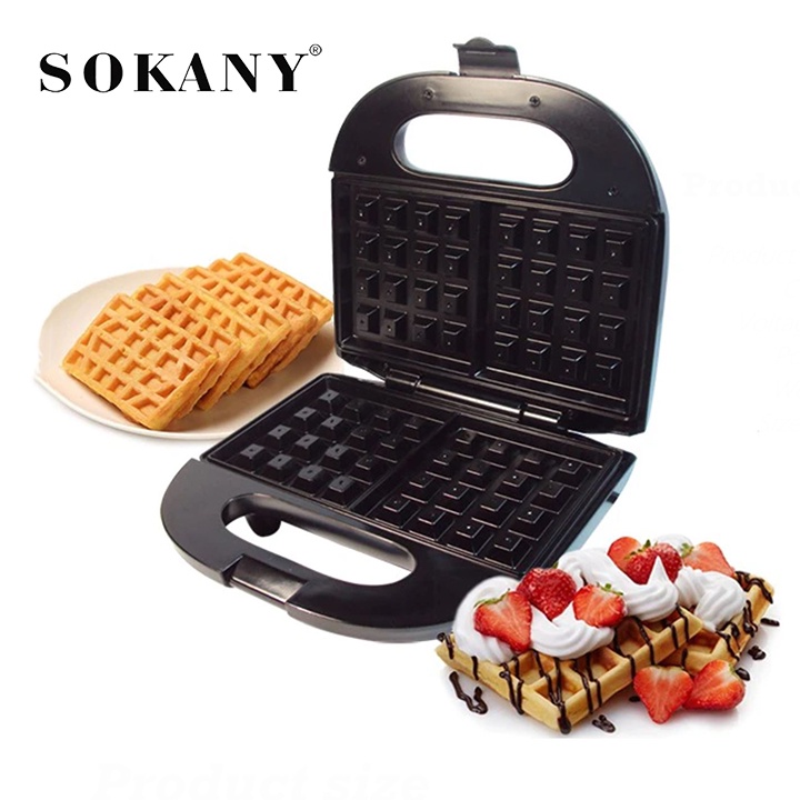 Máy Làm Bánh Kẹp Tàn Ong Khuôn Đôi, Waffle Khuôn Vuông