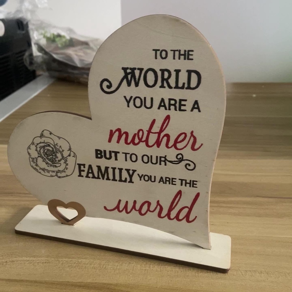 SUENIN Bảng Trang Trí Phòng Mẹ In Chữ Happy Mother You Are The World