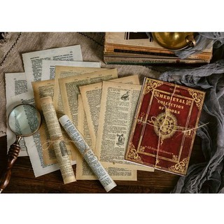 Gói 10 Giấy cổ điển trang trí journal