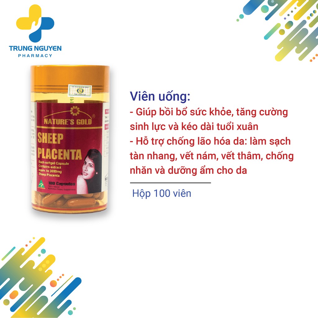 Viên uống nhau thai cừu Sheep Placenta 3000mg (Hộp 100 viên)