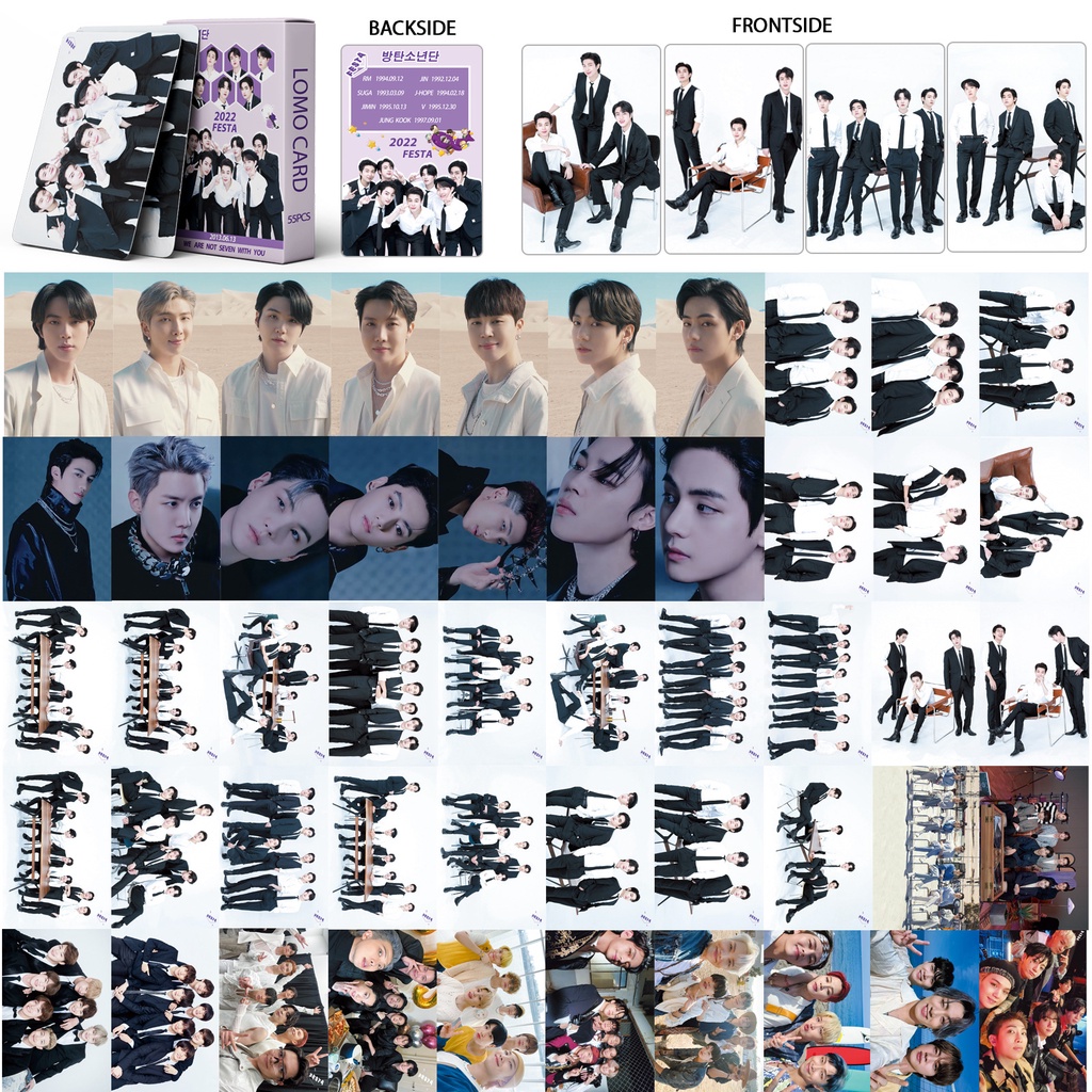 Set 55 Tấm Thẻ Ảnh In Hình Nhóm Nhạc Bts Festa 2022