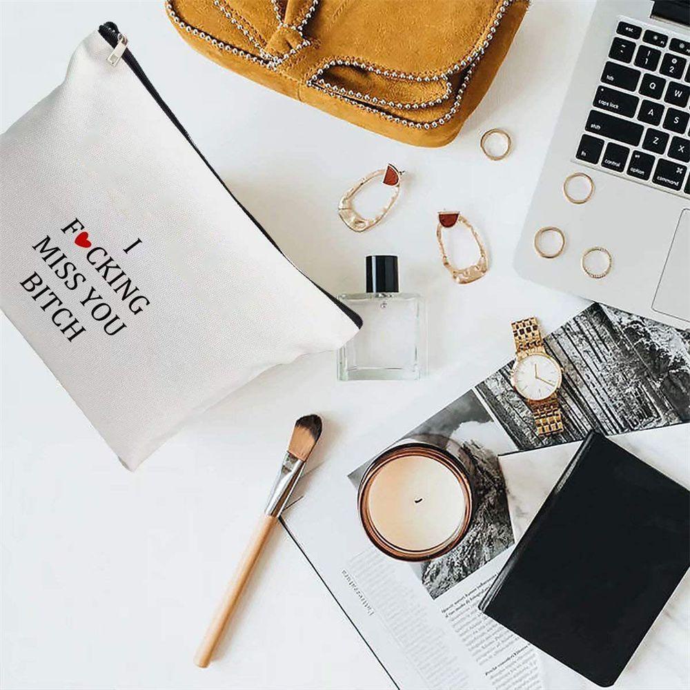 MIHAN1 Túi Đựng Đồ Trang Điểm Có Khóa Kéo Ốp