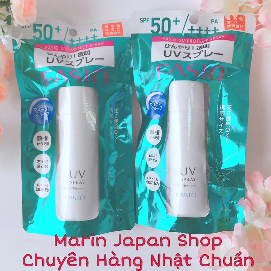 (Sale 350k --&gt;&gt; 210k) Xịt chống nắng cao cấp Fasio Kose Nhật Bản SPF50+ , PA++++ 35ml