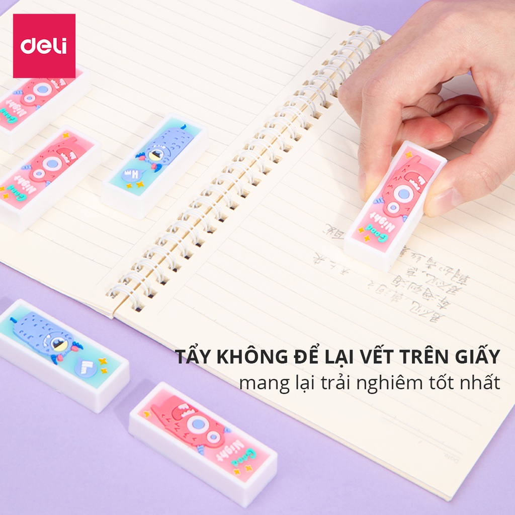 Gôm tẩy họa tiết quái vật nhỏ Deli - Mềm dẻo, chắc chắn và hạn chế để lại vụn tẩy - 71134