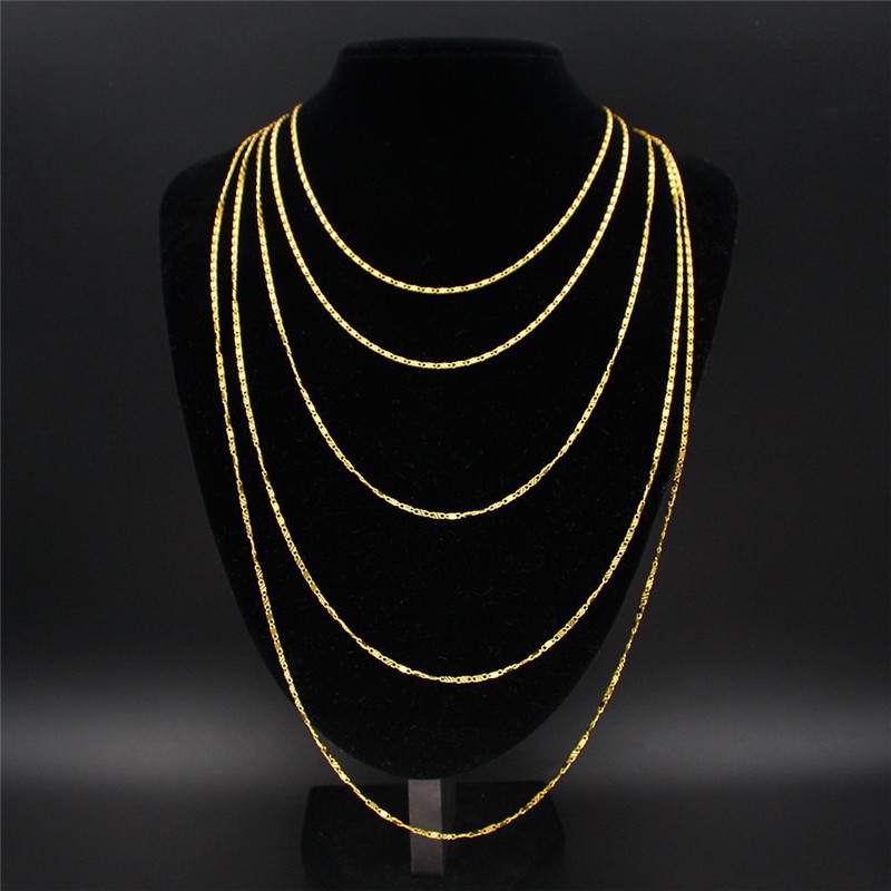 Dây chuyền mạ vàng 18 kiểu dáng đơn giản