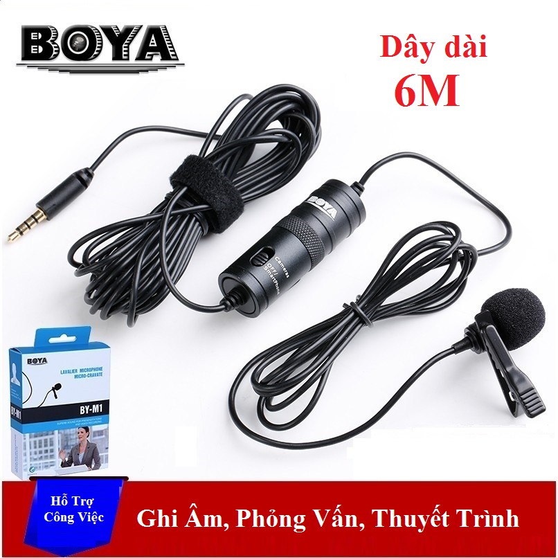 BOYA BY-M1 mic thu âm cao cấp cho điện thoại, máy tính, máy quay - Hàng nhập khẩu Chính Hãng