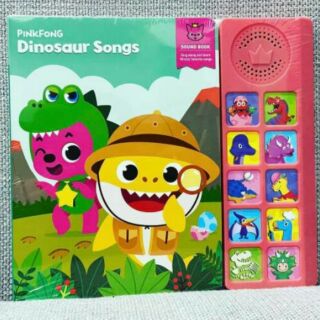 Sách nhạc âm thanh Dinousaur songs Pinkfong sound book cho bé tặng sticker