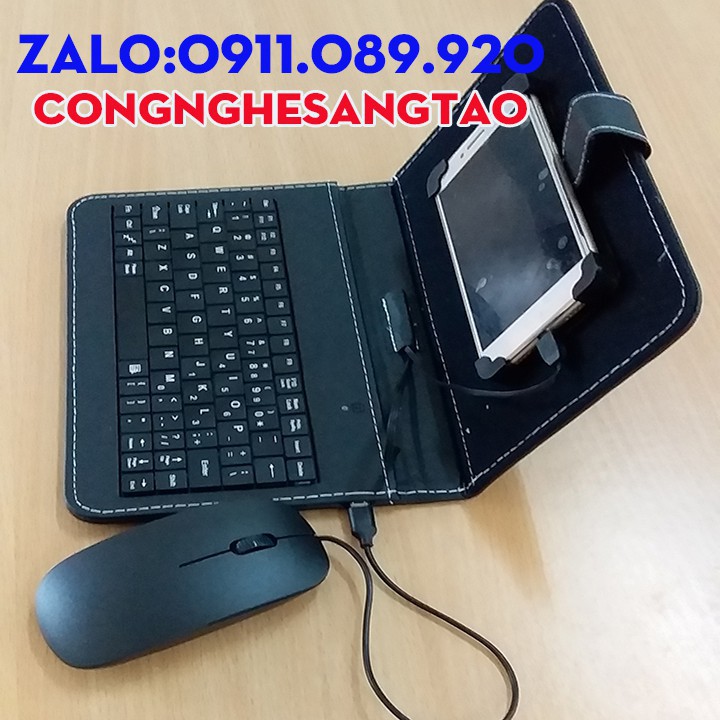  bao da bàn phím cao cấp kèm chuột - dùng cho điện thoại android (iphone không dùng được)  F3 in 1  Rbds