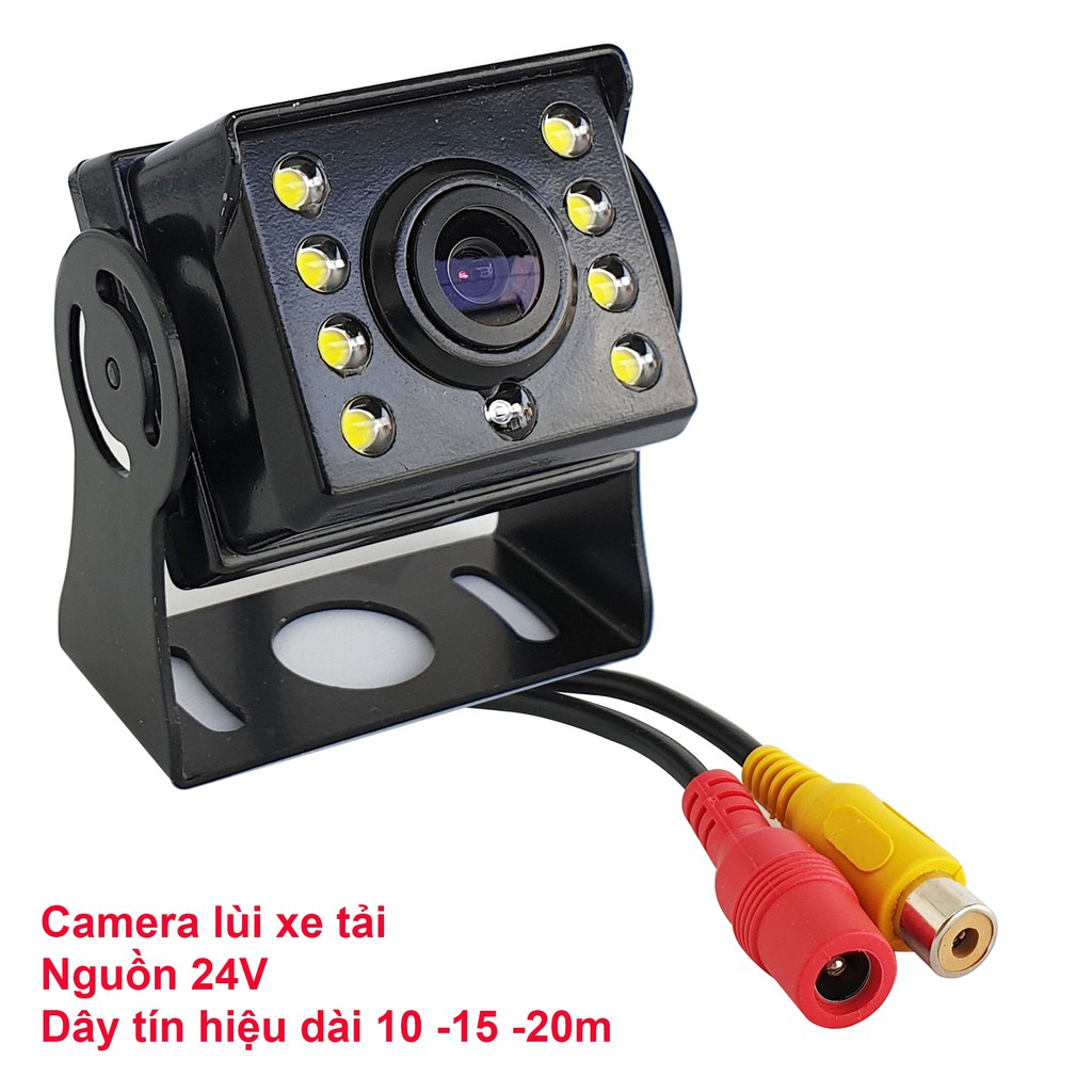 Camera lùi dành cho xe tải, nguồn 12- 24V, 8Led, cảm biến ánh sáng