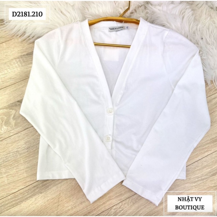 Áo khoác thun form ngắn cài cúc NHATVY - D2181