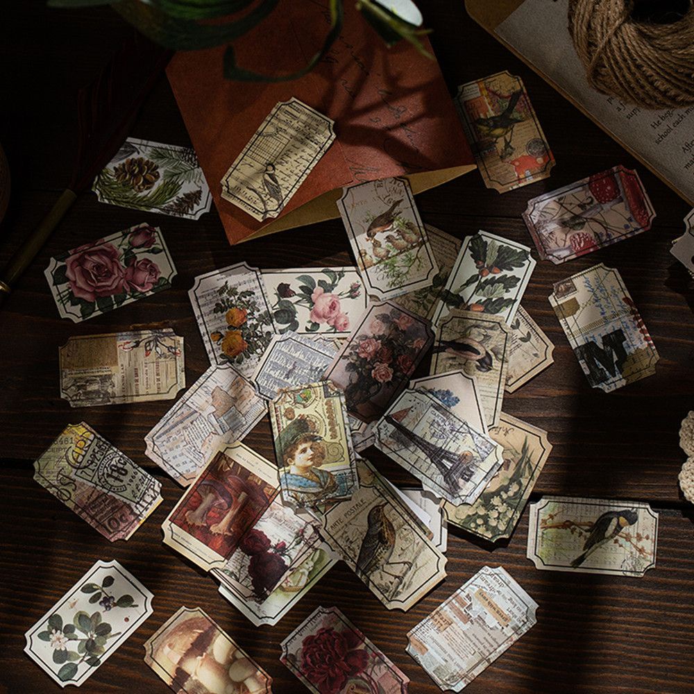 Bộ 40 miếng dán trang trí điện thoại, sổ tay, nhật ký, sổ lưu niệm hình hoa hồng