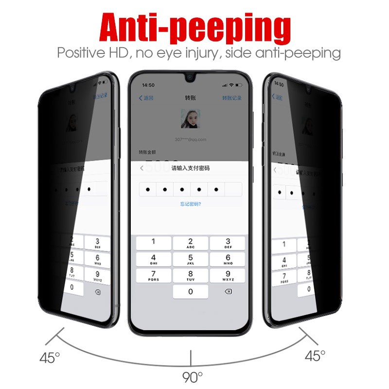 Kính cường lực chống nhìn trộm samsung a54 a34 a14 5G a04 a73 a23 a73 a22 a33 a53 a12 a03s core a50 m53 full Kính-