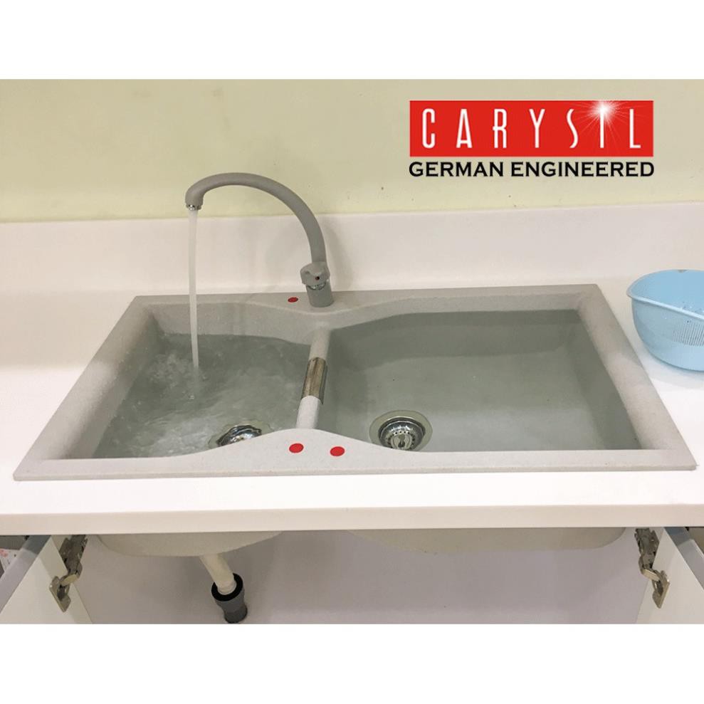 Chậu Rửa Chén CARYSIL Bằng Đá Granite 2 Hố Lệch - LAC2-10