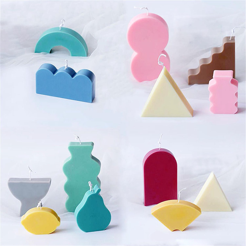 Khuôn Silicone Làm Nến / Xà Phòng Đất Sét DIY Bent1
