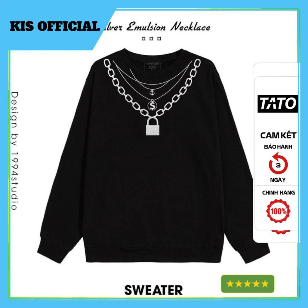 Áo Sweater Phản Quang 7 màu Hình Xích Khóa Áo Nỉ Nam Nữ Dài tay Unisex in hiệu ứng Hologram Áo Đôi Độc Đáo
