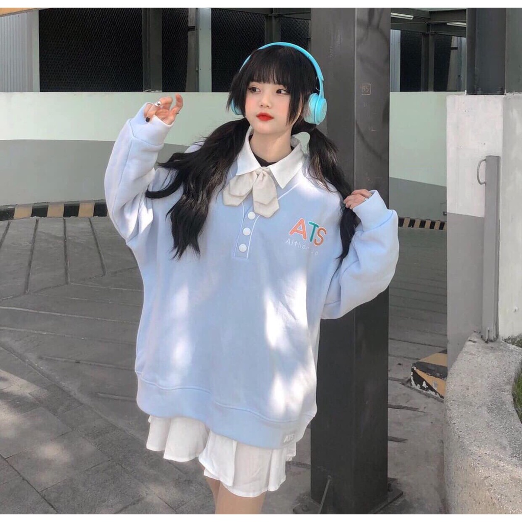 Áo Nỉ Sweet Nữ Form Rộng ATS Tay Dài Bồng Dày Dặn-🔥Áo khoác phom rộng Freeship extra🍀ONE UNISEX | BigBuy360 - bigbuy360.vn