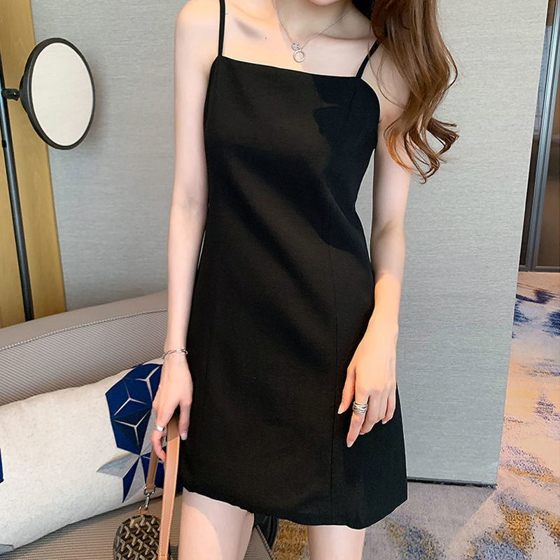 JKPretty Princess Slip Dress for Women Summer2021New Korean Style Slimming and All-Matching Black Sheath Skirt Slim Fit Inner Wear Base Skirt