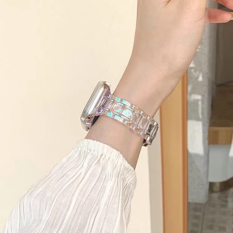 Dây Đeo Trong Suốt Cho Đồng Hồ Thông Minh Apple Watch 49MM 41MM 44mm 40 38 42 MM 45mm Series 8 Ultra Se 7 6 5 4 Iwatch 123 38mm 42mm