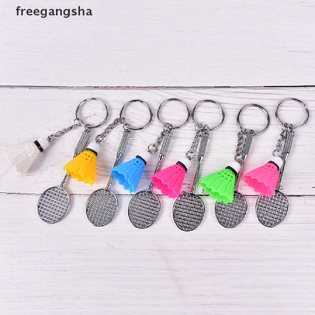 [FREG] mini Badminton racket ball sports keyring keychain holder bag pendant charm FDH