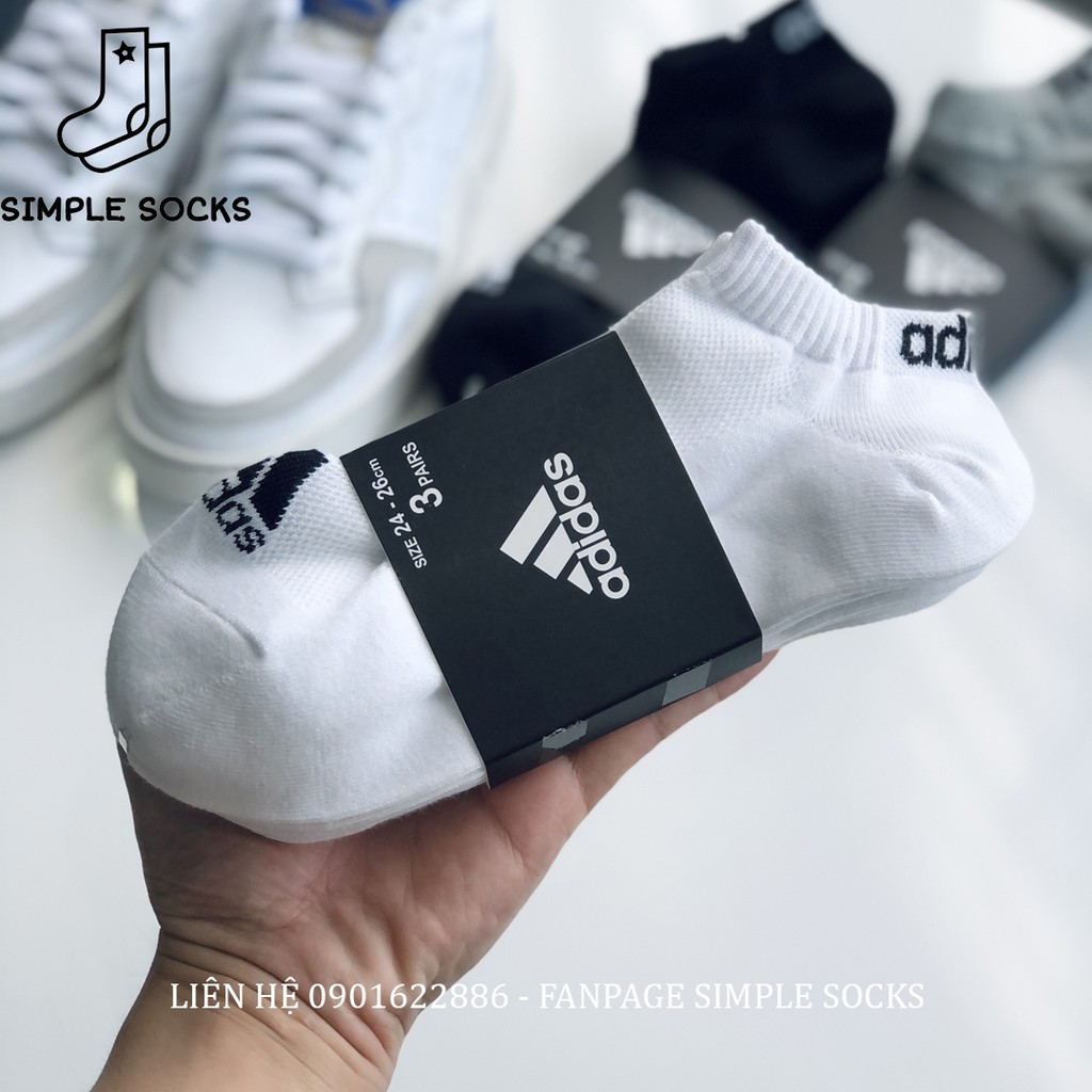 Tất Adidas Lười ️💖FREESHIP️💖Vớ Tất Nam Nữ Unisex Chính Hãng - Chất Dày Dặn Cao Cấp Chống Hôi Chân - Đen Trắng Xám