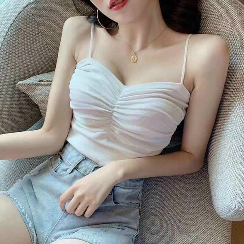 Áo bra nữ 2 dây, áo lót nữ nhúm ngực có miếng lót ngực dáng croptop sexy hàng Quảng Châu cao cấp Z5