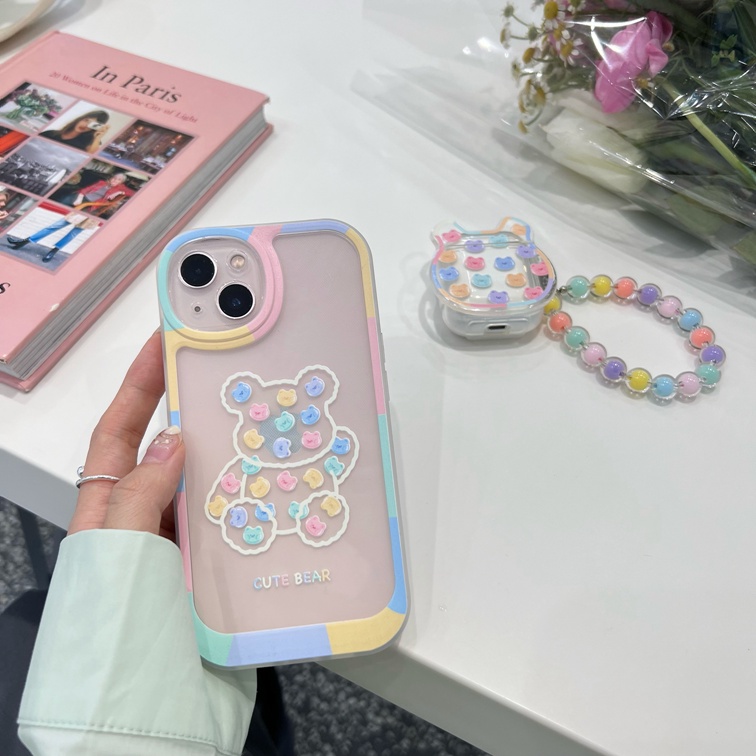 Vỏ Bảo Vệ Hộp Sạc Tai Nghe airpods 1/2 pro Bluetooth Bằng tpu Mềm Họa Tiết Hoạt Hình Gấu Nhiều Màu