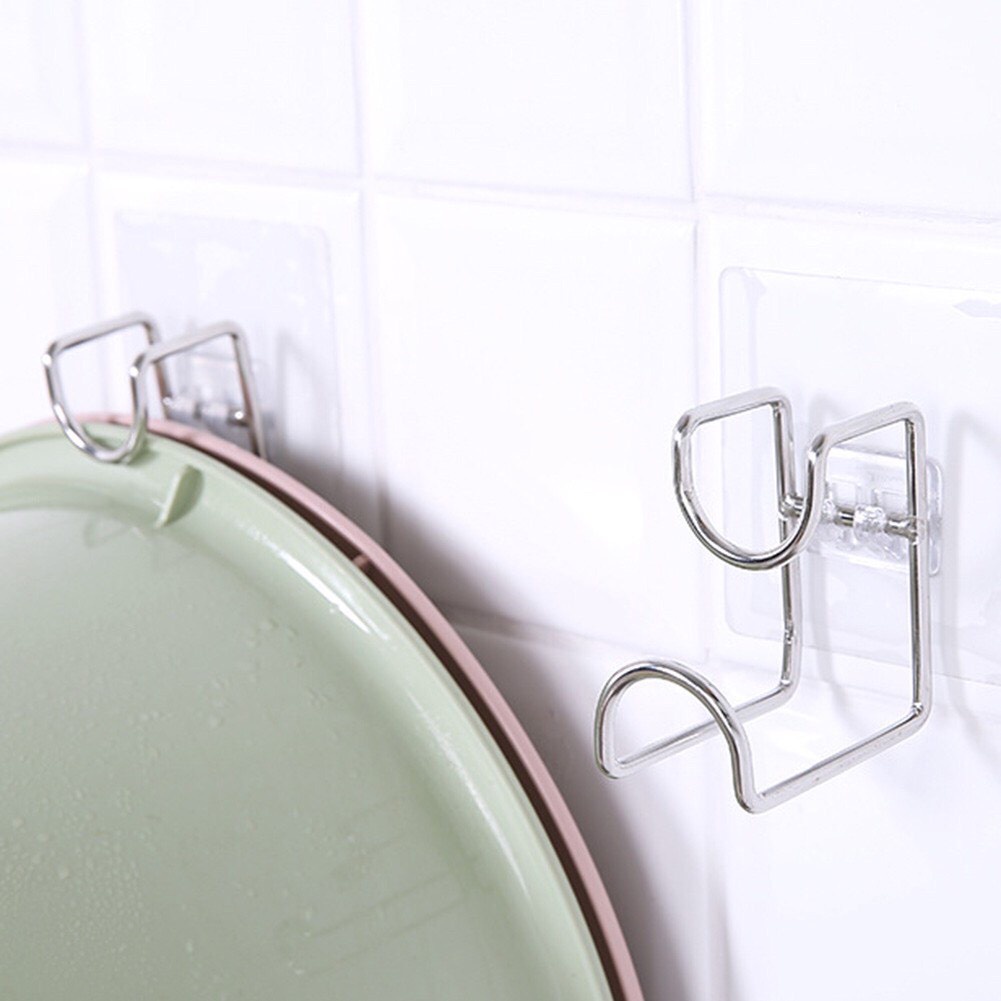 Móc Inox Dán Tường Treo Thau Chậu, Khăn, Quần Áo,Giá Móc Gắn Tường Treo Đồ Nhà Bếp, Nhà Tắm Tiện Dụng_CC012