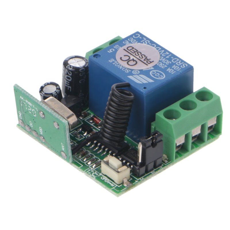 Công tắc điều khiển từ xa không dây Dc 12v 10a 1ch Rf 433mhz và đầu thu tín hiệu chuyên dụng