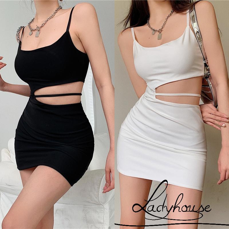 Đầm Hai Dây Ôm Dáng Màu Sắc Trơn Quyến Rũ Dành Cho Nữ