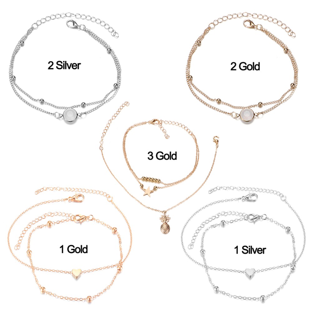 Lắc Chân Xỏ Hạt Phối Mặt Hình Quả Dứa Phong Cách Boho Thời Trang Mùa Hè Cho Nữ | BigBuy360 - bigbuy360.vn