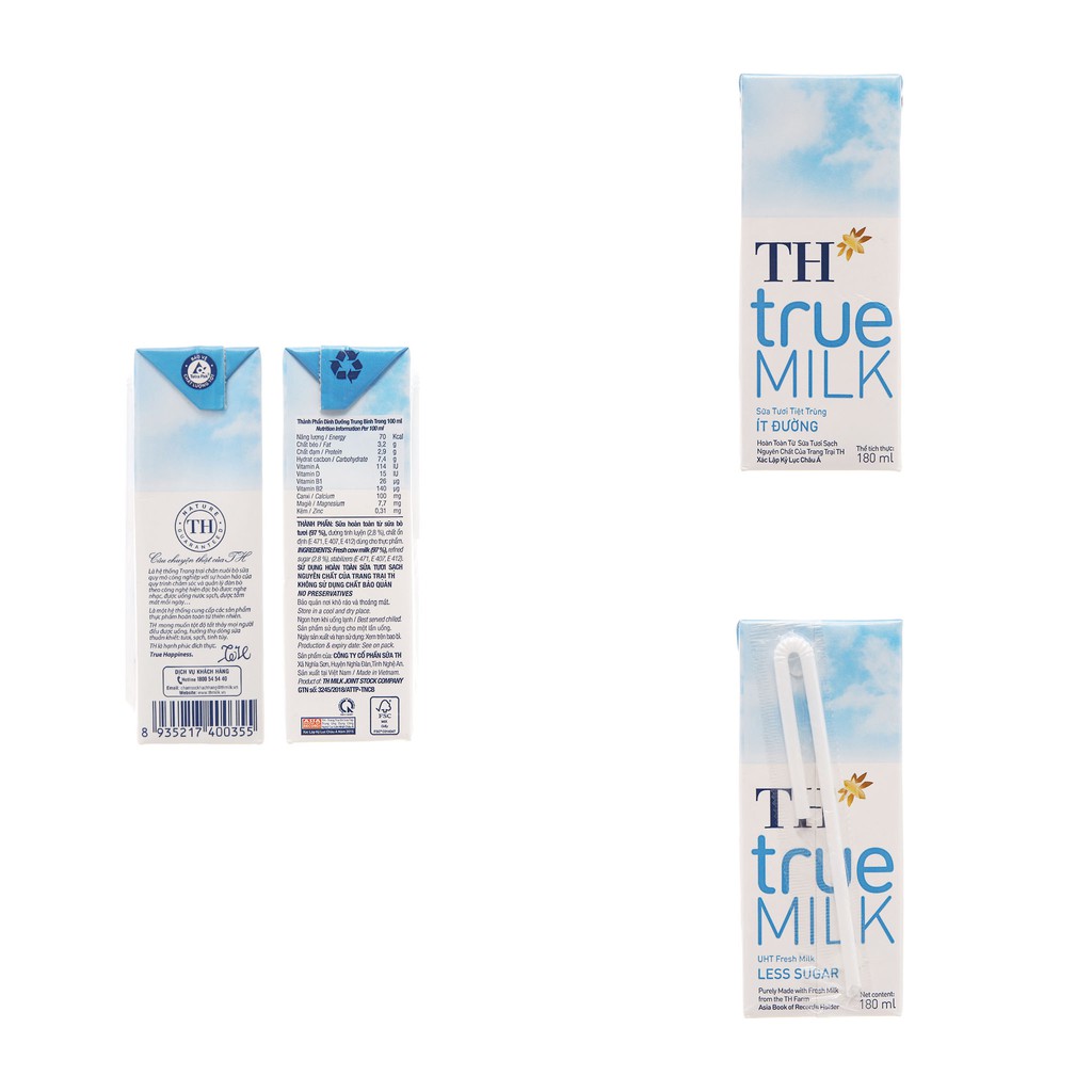 THÙNG SỮA TƯƠI TIỆT TRÙNG TH TRUE MILK 48 x 180ML