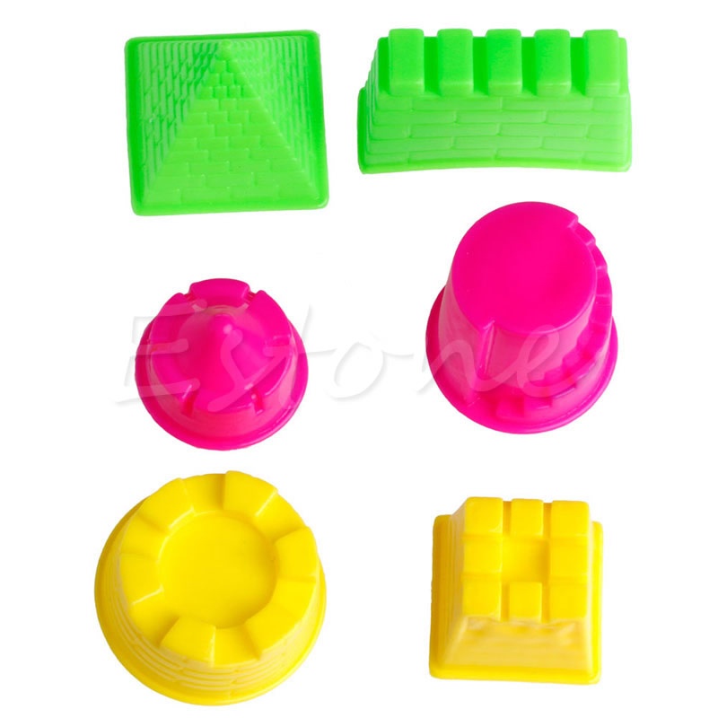 Bộ Khuôn Nặn Cát, Đất Sét Xây Lâu Đài Dành Cho Trẻ Em (6 Cái)