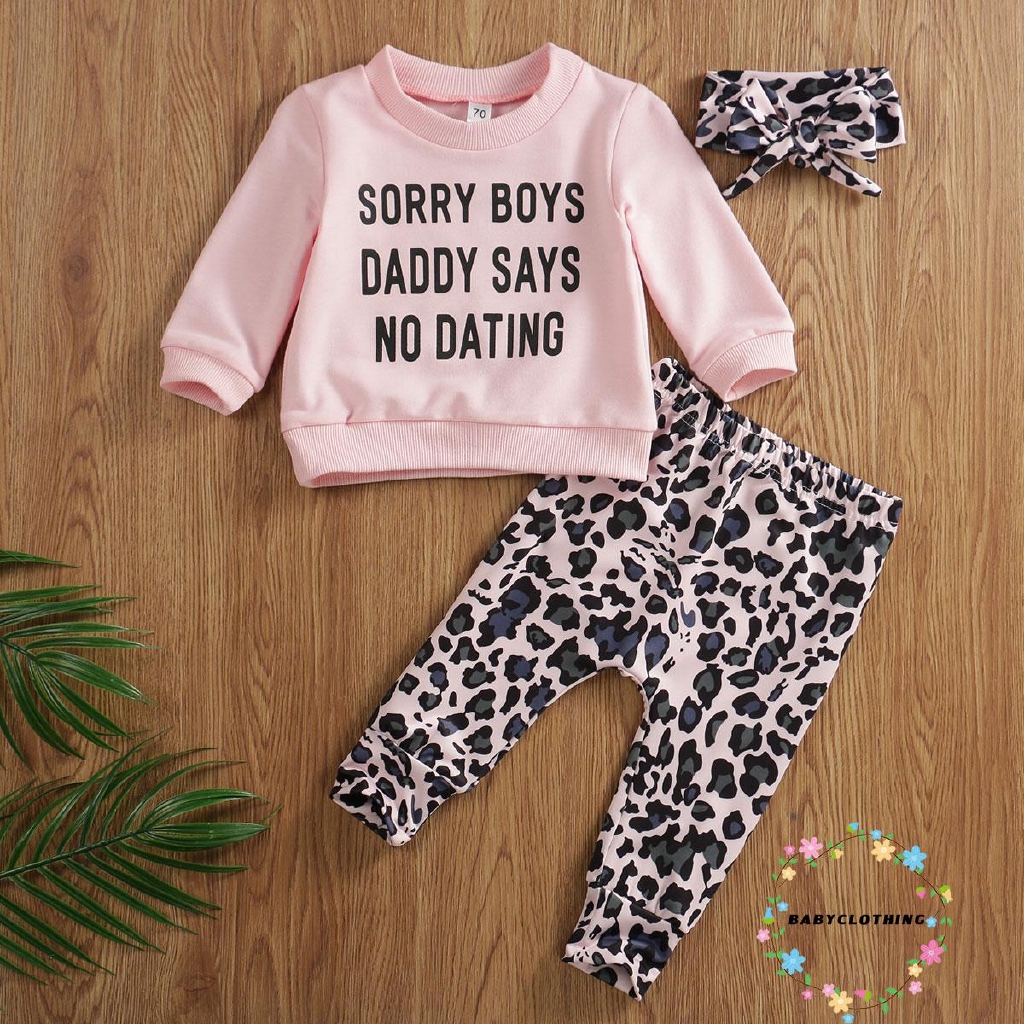 Set quần áo kèm băng đô họa tiết da báo dễ thương cho trẻ sơ sinh