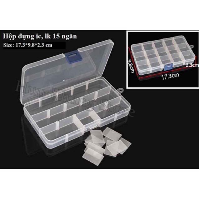 Hộp 15 ngăn đựng linh kiện