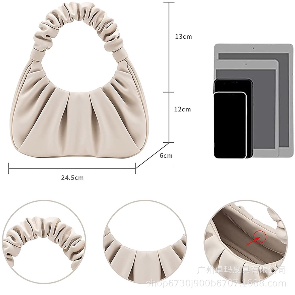Túi Kẹp Nách, Túi Xách Nữ Quai Nhún Phong Cách Tiểu Thư Sành Điệu, Túi Cắp Nách Nữ